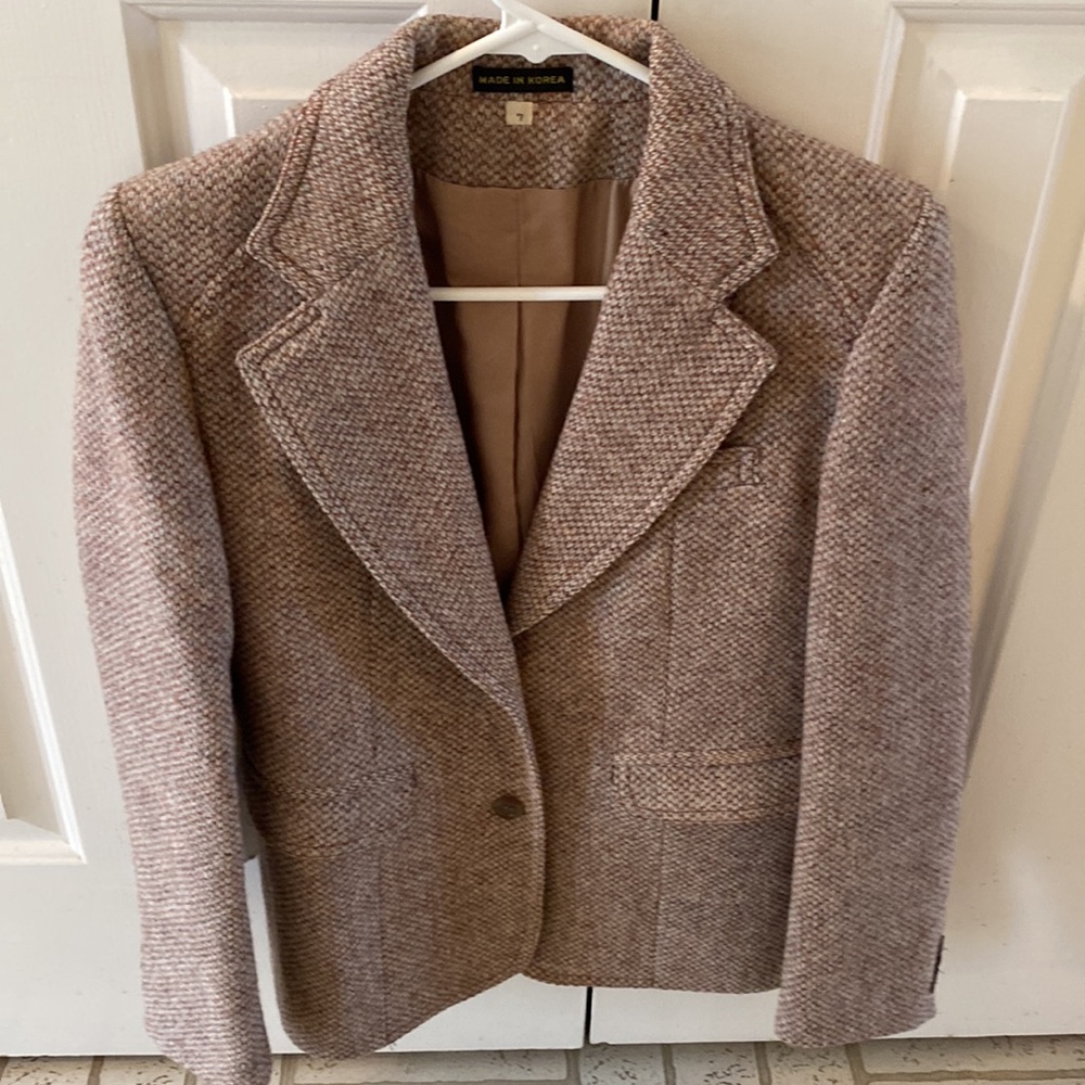 Retro Tweed Wool Blazer